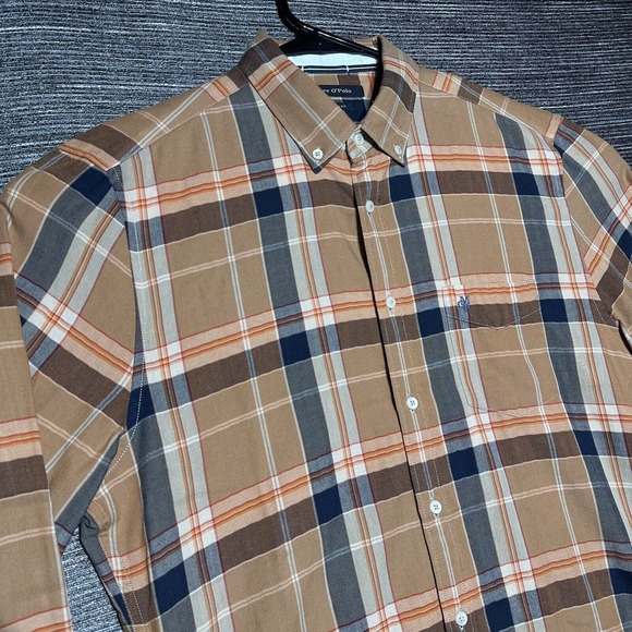 Marc O’Polo Shirt Men’s M Blue Orange Shape Fit Long Sleeve Button Up - Picture 2 of 12